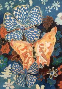 painting of patterned butterflies by Jerry Harste