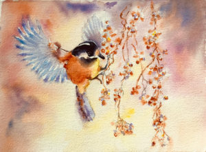 painting of Coal Tit