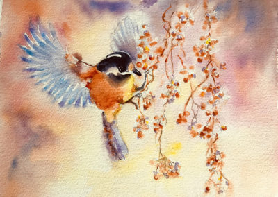 painting of Coal Tit