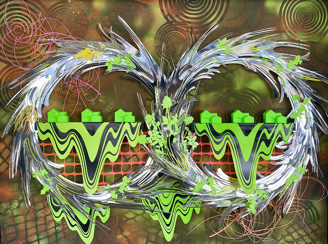 artwork representing chemical runoff in soil