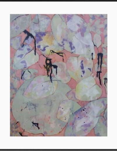 abstract painting with spring colors