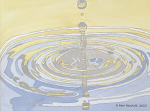 raindrop splashing by Meri Reinhold