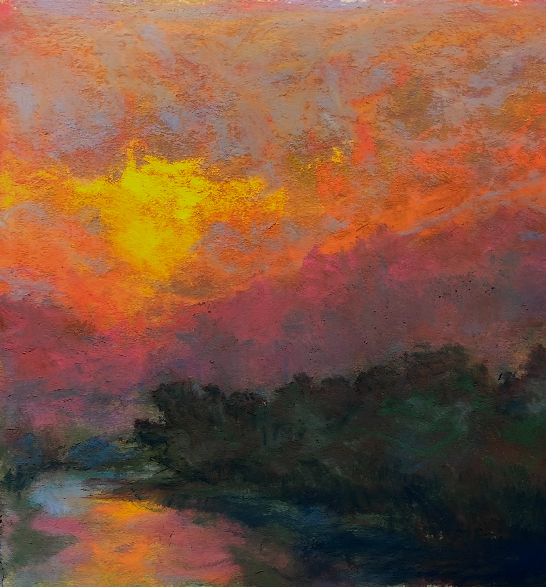 Sunset in wet pastel by Avon Waters
