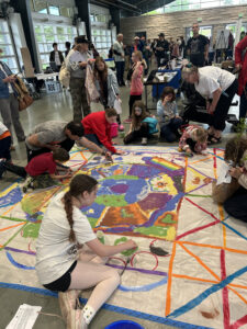 Sand mandala in progress