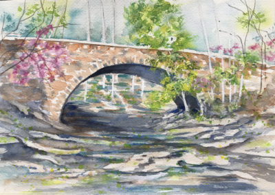painting of McCormick's Creek bridge