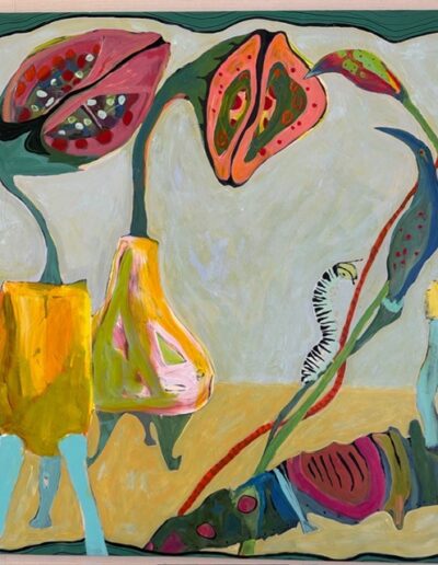 abstract of plants and caterpillars