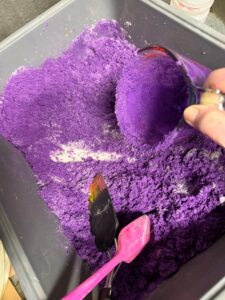 Purple sand for mandala