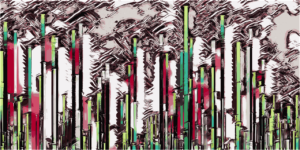 digital art of smokestacks looking like trees